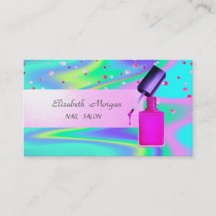 Carte De Visite Vernis à Ongles Moderne Holographique Confetti