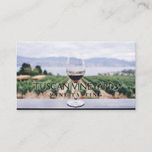 Carte De Visite Verre à vin en face du vignoble