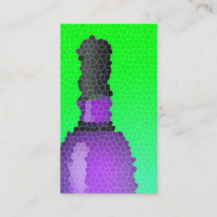 Carte De Visite verre à vin et bouteille : vitrail