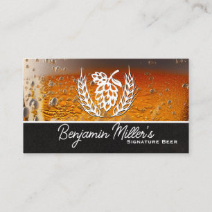 Carte De Visite Verre de bière avec mousse   Artisans de la bière