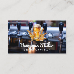 Carte De Visite Verre de bière   Blé   Robinets Brasserie