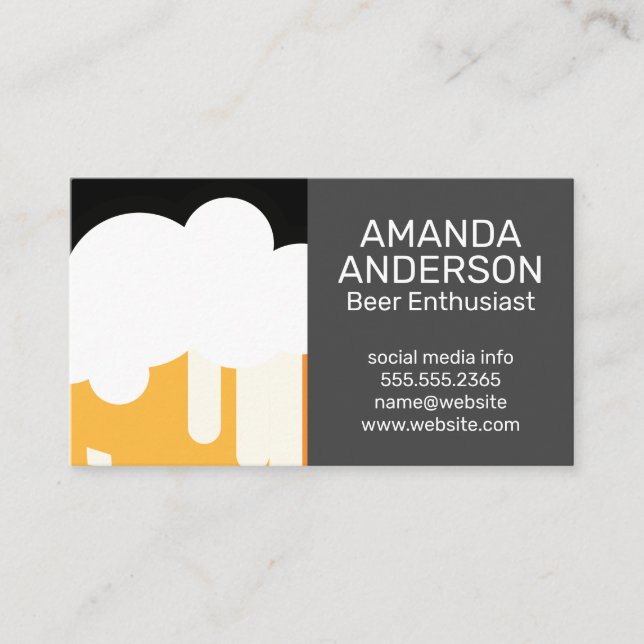Carte De Visite Verre de bière | Brasserie (Devant)
