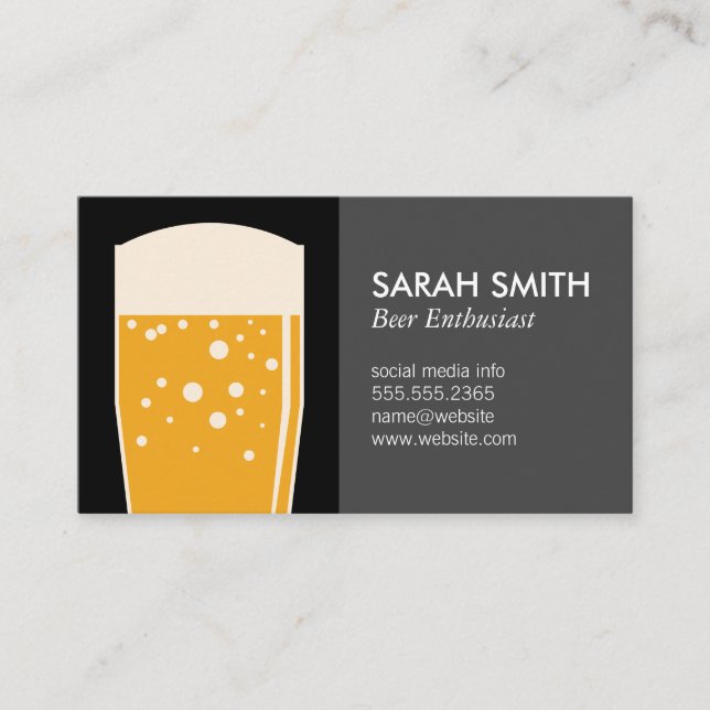 Carte De Visite Verre de bière | Brasserie (Devant)