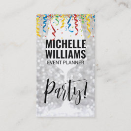 Carte De Visite Verre de vin | Bokeh | Confetti Party