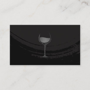 Carte De Visite Verre de vin noir brossé artistique