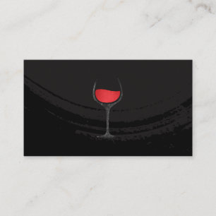 Carte De Visite Verre de vin rouge noir brossé artistique