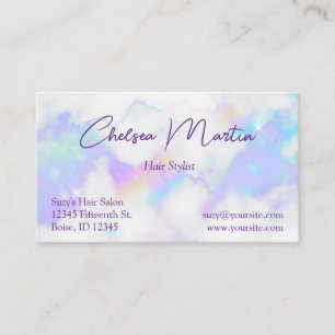 Carte De Visite Verre en marbre Holo Signature manuscrite Script