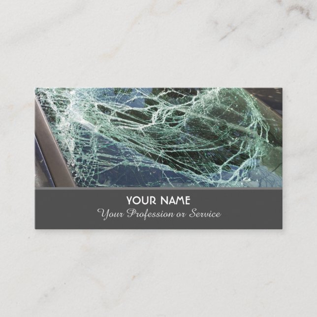 Carte De Visite Verre pare-brise brisé pour les experts en réparat (Devant)