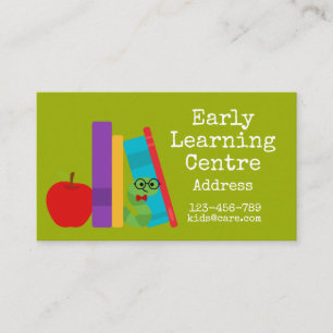 Carte De Visite Vers de livres d'affaires du centre préscolaire d'
