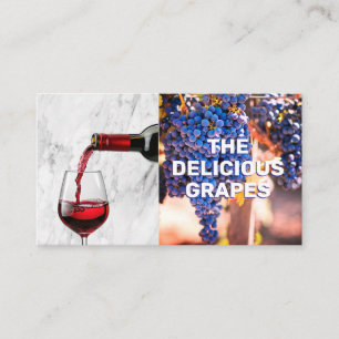 Carte De Visite Verser Du Vin Rouge   Raisins de vin