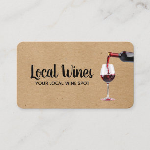 Carte De Visite Verser une bouteille de vin en verre   Dégustation