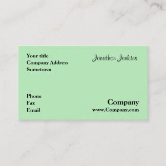 Carte De Visite Vert
