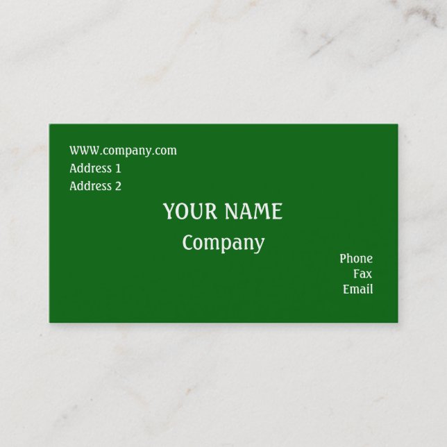 Carte De Visite Vert (Devant)