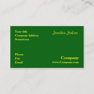 Carte De Visite Vert