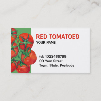 Carte de visite vert aux tomates rouges