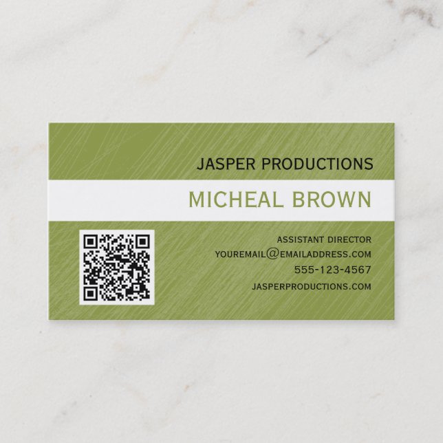 Carte de visite vert de code de QR (Devant)