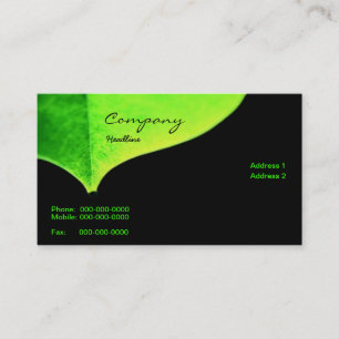 Carte de visite vert de congé