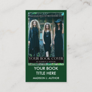 Carte De Visite Vert de couverture de livre d'auteur d'auteur ou