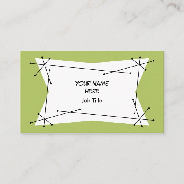 Carte de visite vert de la Plaque (Devant)