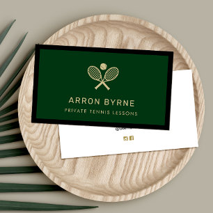 Carte de visite vert des raquettes des entraîneurs