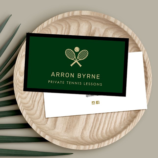Carte de visite vert des raquettes des entraîneurs (Créateur téléchargé)