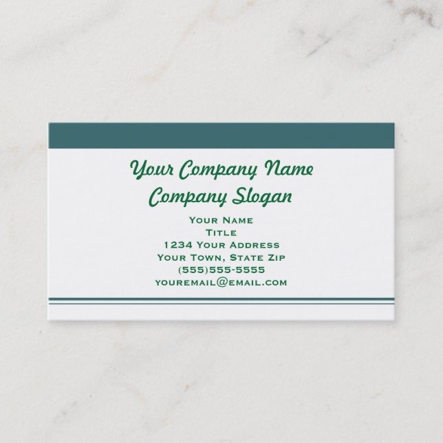 Carte De Visite Vert et blanc simple (Devant)