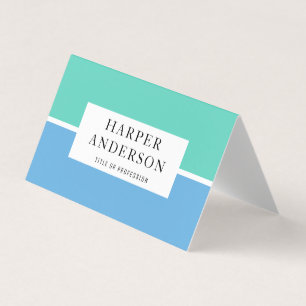 Carte De Visite Vert et bleu Abstrait moderne