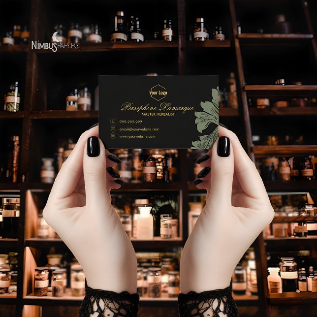 Carte de visite vert et gris foncé (Créateur téléchargé)