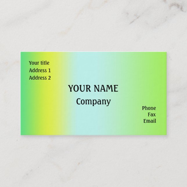 Carte De Visite Vert et jaune (Devant)