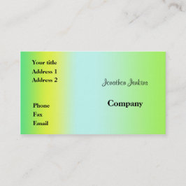 Carte De Visite Vert et jaune