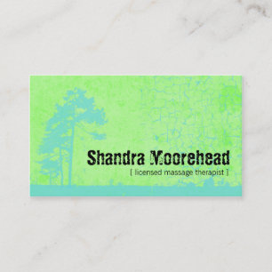 Carte de visite vert frais grunge de thérapeute d