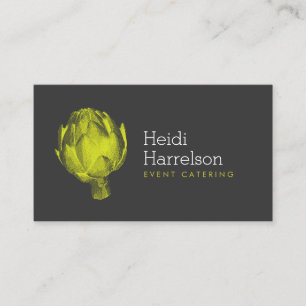 Carte De Visite Vert/gris de logo de restauration d'impression