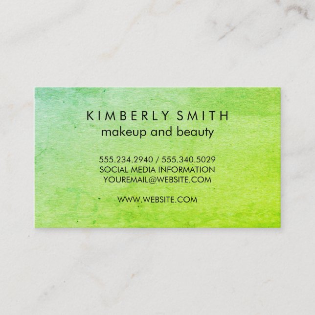 Carte De Visite Vert Grunge moderne (Devant)