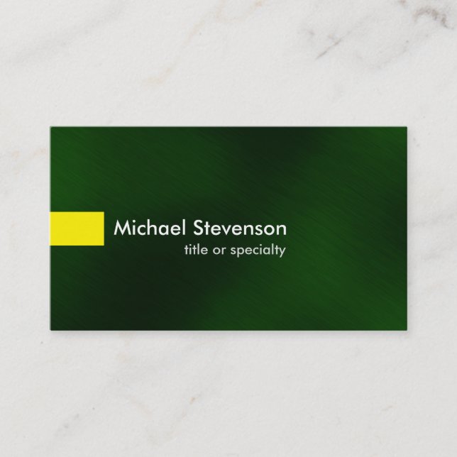 Carte De Visite Vert Jaune Moderne Consultant unique (Devant)