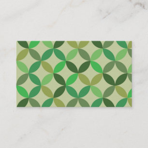Carte De Visite Vert Mid Century Moderne Géométrique
