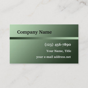 Carte De Visite Vert moderne simple bande