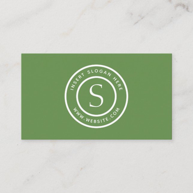Carte De Visite Vert moderne simple simple professionnel de logo (Devant)
