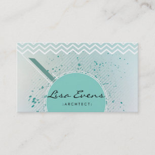 Carte de visite vert Motif classique Chevron