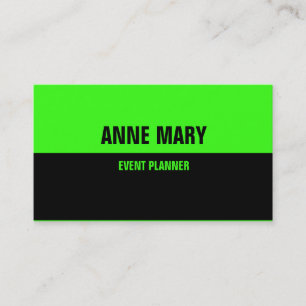 Carte De Visite Vert néon Couleur claire couleur personnalisée dou