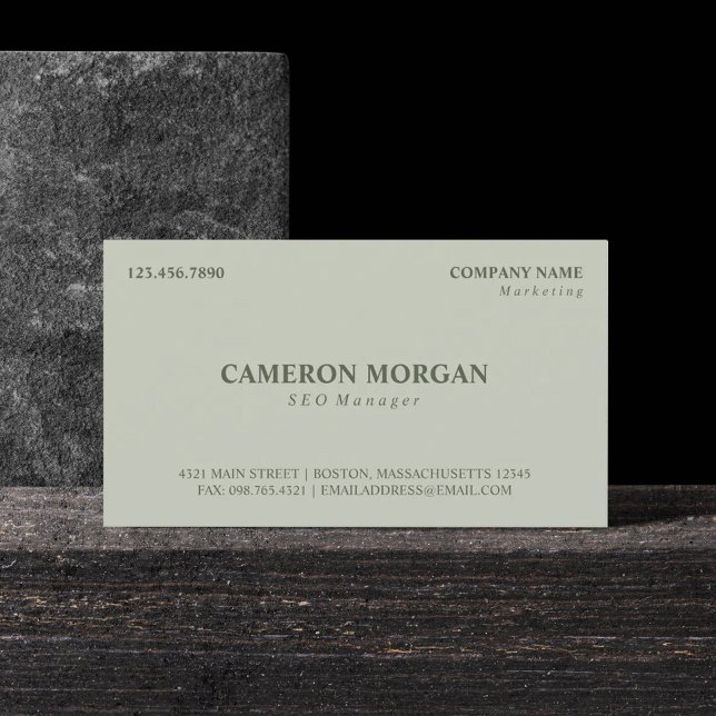 Carte De Visite Vert olive De Base Professionnel (Créateur téléchargé)