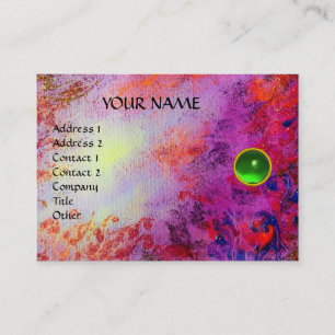 Carte De Visite Vert pourpre fuchsia lumineux de l'ÉMERAUDE AGATA
