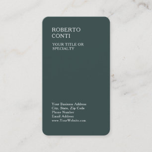 Carte De Visite Vert poussiéreux Unique Uni Minimaliste Soie Premi
