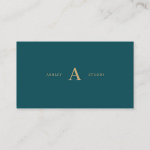 Carte De Visite Vert sarcelle et or Simple Minimaliste Professionn