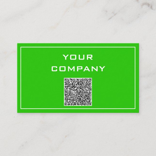 Carte de visite vert votre propre design avec code (Devant)