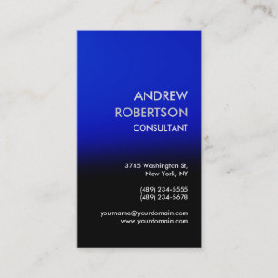 Carte de visite Vertical Clean Blue Black Manager