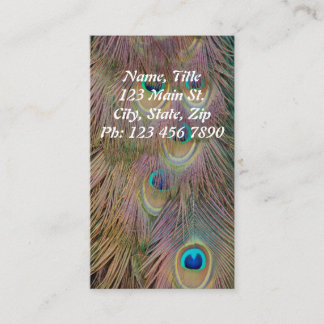 Carte de visite vertical de plume de paon