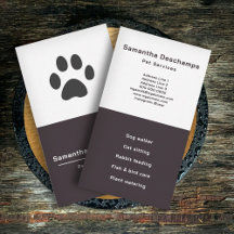 Carte de visite vertical des services pour animaux
