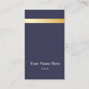 Carte de visite vertical élégant rayé d'or moderne