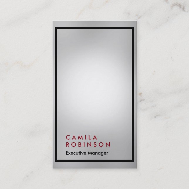 Carte De Visite Vertical gris professionnel moderne gestionnaire s (Devant)