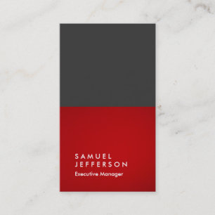 Carte De Visite Vertical gris rouge professionnel plaine
